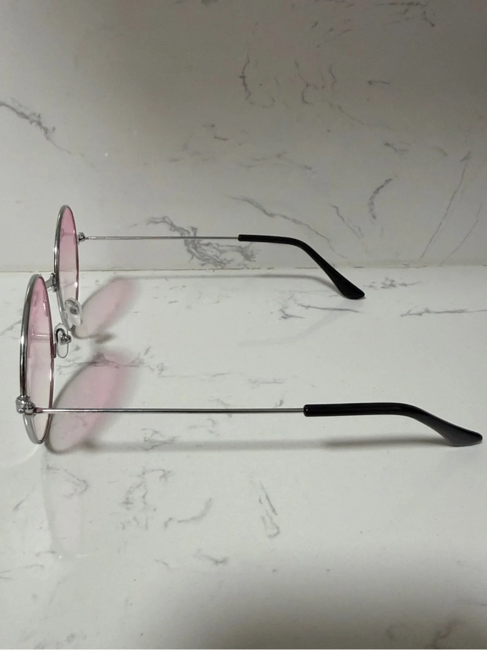NEW Round Pink / Silver Gradient Round Lens Hippie Hippy Sunglasses